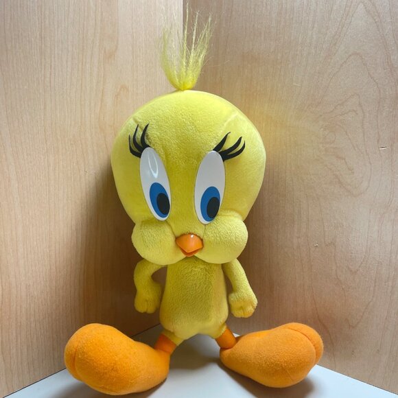 Vintage Talking Tweety Bird Plush Toy 16" Looney Tunes Collectible Yellow & Oran - Picture 5 of 16